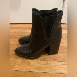 Sam Edelman Black Leather Block Heel Ankle Boots